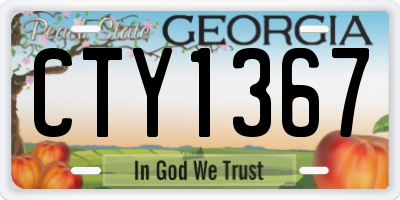 GA license plate CTY1367