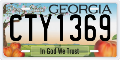 GA license plate CTY1369