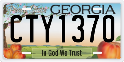 GA license plate CTY1370