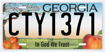 GA license plate CTY1371