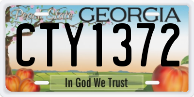GA license plate CTY1372