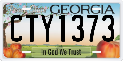 GA license plate CTY1373