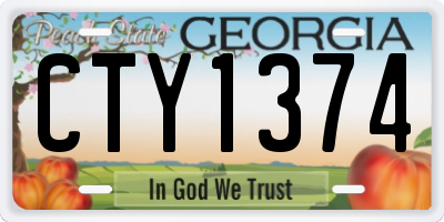 GA license plate CTY1374