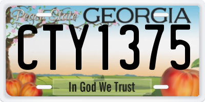 GA license plate CTY1375