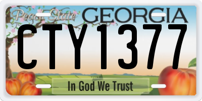 GA license plate CTY1377