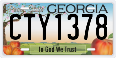 GA license plate CTY1378