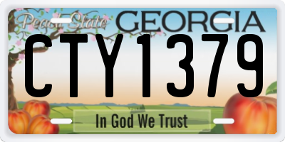GA license plate CTY1379