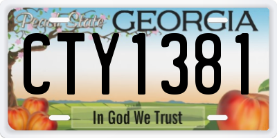 GA license plate CTY1381