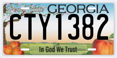 GA license plate CTY1382