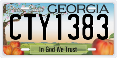 GA license plate CTY1383