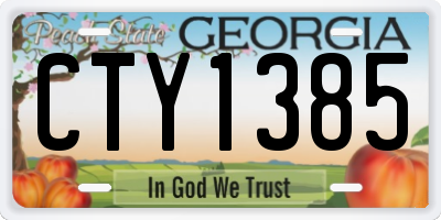 GA license plate CTY1385