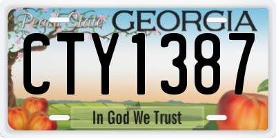GA license plate CTY1387
