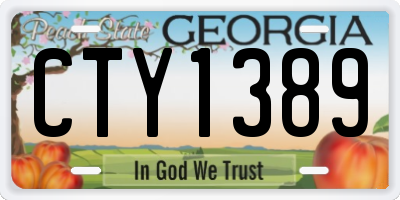 GA license plate CTY1389