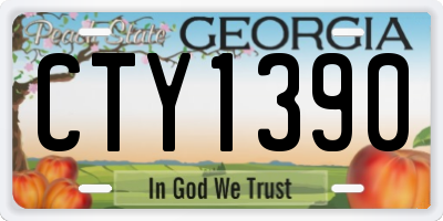 GA license plate CTY1390
