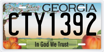 GA license plate CTY1392