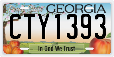 GA license plate CTY1393