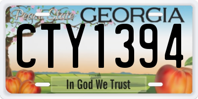 GA license plate CTY1394