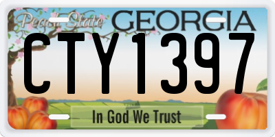 GA license plate CTY1397