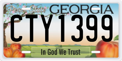 GA license plate CTY1399