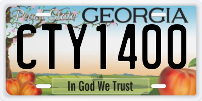 GA license plate CTY1400