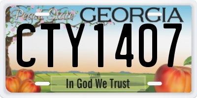 GA license plate CTY1407