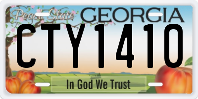GA license plate CTY1410