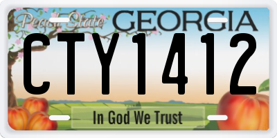 GA license plate CTY1412