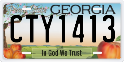 GA license plate CTY1413