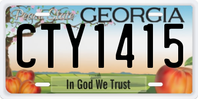 GA license plate CTY1415