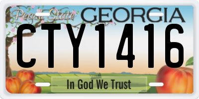 GA license plate CTY1416