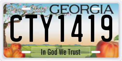 GA license plate CTY1419