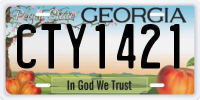 GA license plate CTY1421