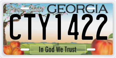 GA license plate CTY1422