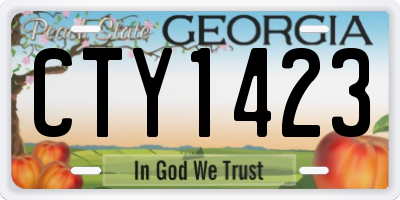 GA license plate CTY1423