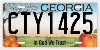GA license plate CTY1425