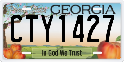 GA license plate CTY1427