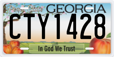 GA license plate CTY1428