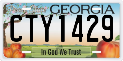 GA license plate CTY1429