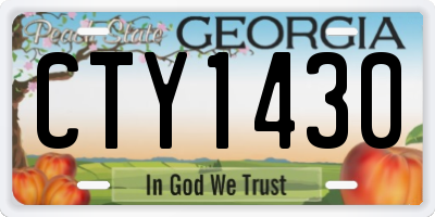 GA license plate CTY1430