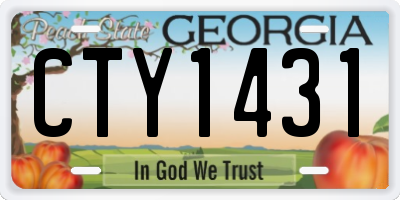 GA license plate CTY1431