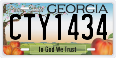 GA license plate CTY1434