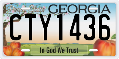 GA license plate CTY1436