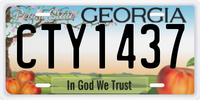 GA license plate CTY1437