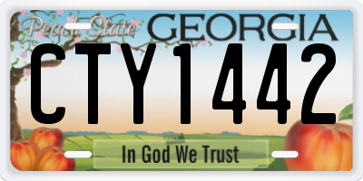 GA license plate CTY1442