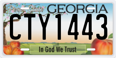 GA license plate CTY1443
