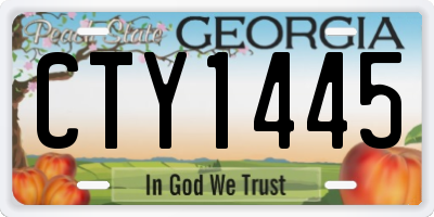GA license plate CTY1445