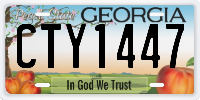 GA license plate CTY1447