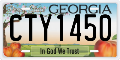 GA license plate CTY1450