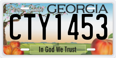 GA license plate CTY1453