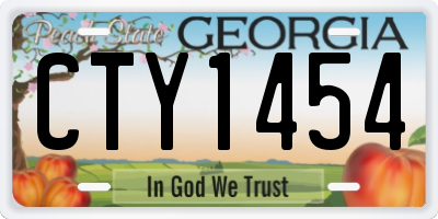 GA license plate CTY1454